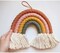 Rainbow Wall Hanging – Macramé Woven Wall Décor in Greyish-Green, Perfect for Baby Rooms, Nurseries, or as a Thoughtful Gift (7 x 7 x 0.78 in)